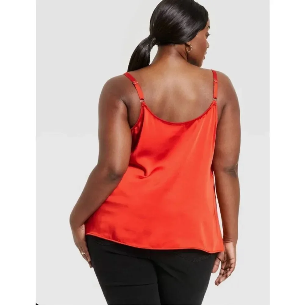 Silk red tank top blouse
